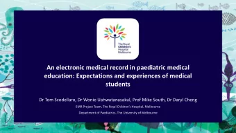 An electronic medical record in paediatric medical  education: Expectations and experiences of