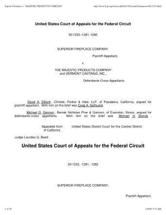 United States Court of Appeals for the Federal Circuit  00-1233, -1281, -1282  SUPERIOR FIREPLACE