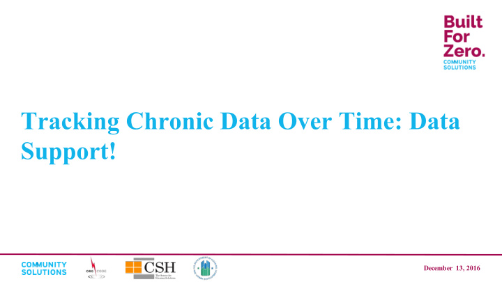 tracking chronic data over time data support