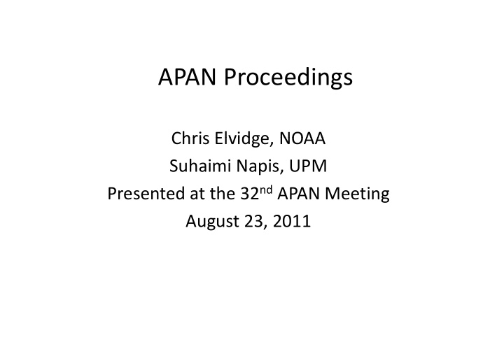 apan proceedings