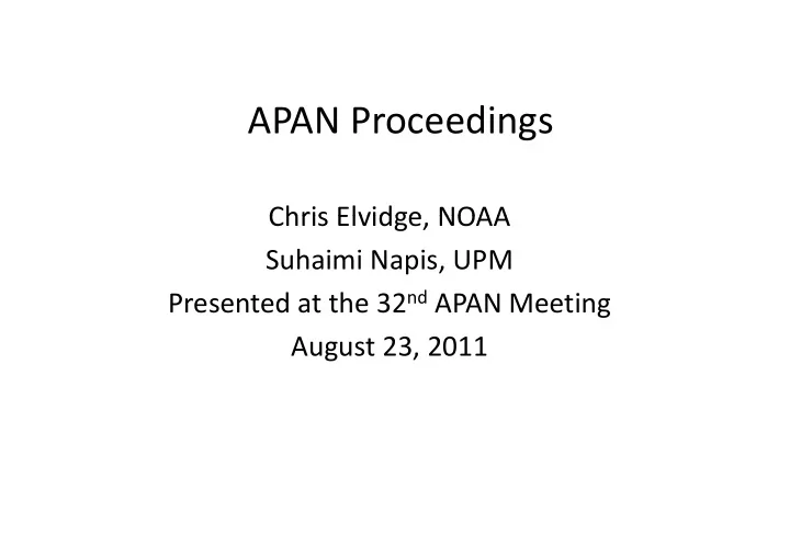 apan proceedings