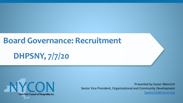 board governance recruitment dhpsny 7 7 20