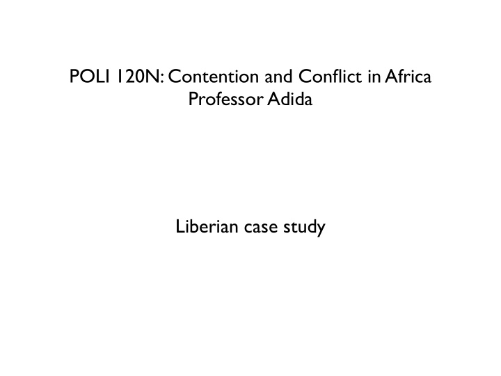 poli 120n contention and conflict in africa professor