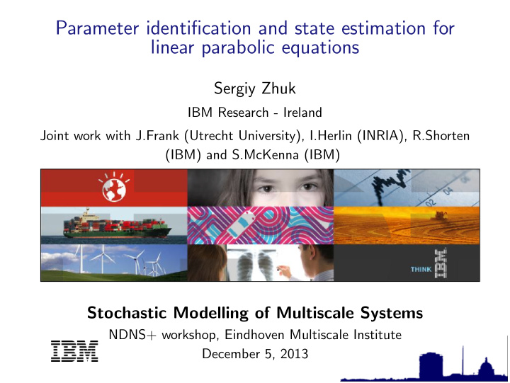 parameter identification and state estimation for linear