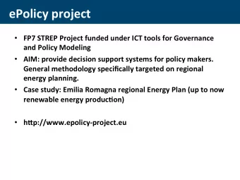 ePolicy  project    FP7  STREP  Project  funded  under  ICT  tools