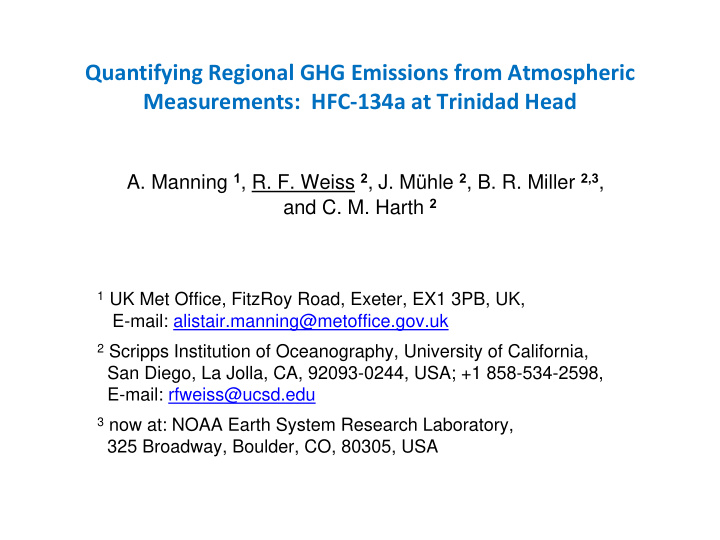 quantifying regional ghg emissions from atmospheric