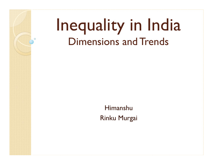 inequality in india