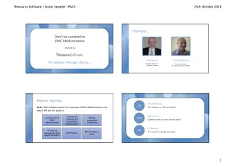 Thesaurus Software | Guest Speaker: IPASS  25th October 2018  The Panel  Dont be spooked by