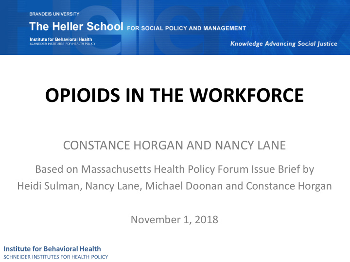 opioids in the workforce