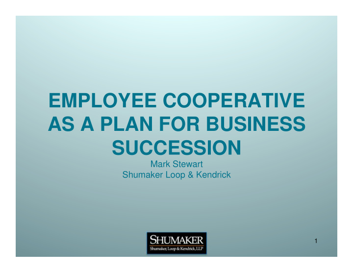 employee cooperative as a plan for business succession
