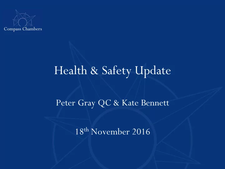 health safety update