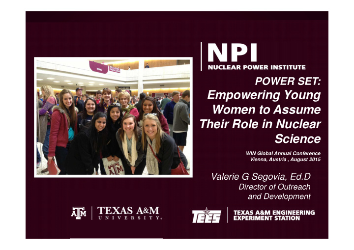 empowering young women to assume their role in nuclear