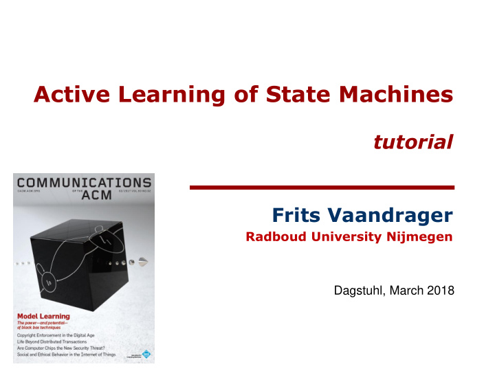 active learning of state machines