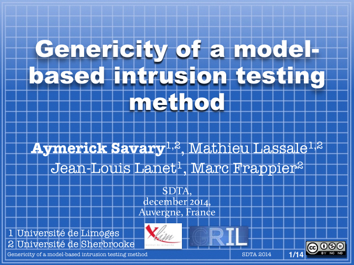 genericity of a model based intrusion testing method