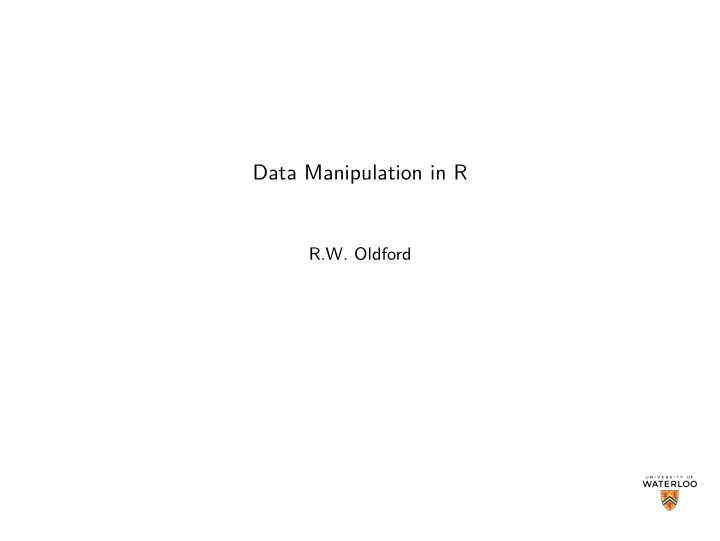 data manipulation in r