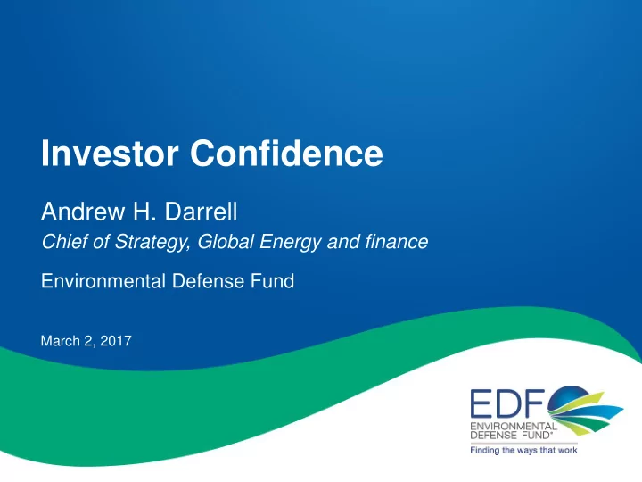 investor confidence