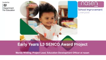 Early Years L3 SENCO Award Project  Mandy Wilding, Project Lead, Education Development Officer at