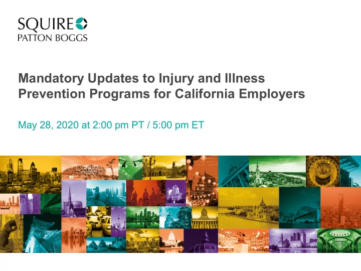 mandatory updates to injury and illness prevention