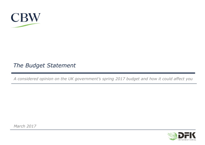 the budget statement