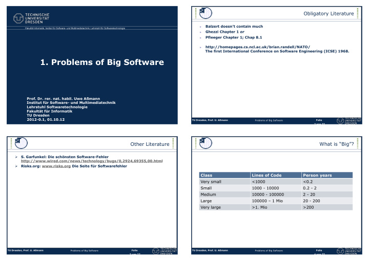 1 problems of big software