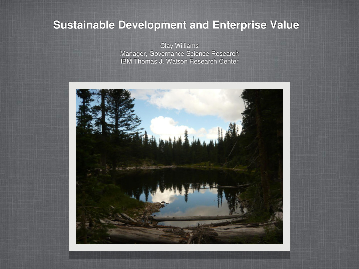sustainable development and enterprise value