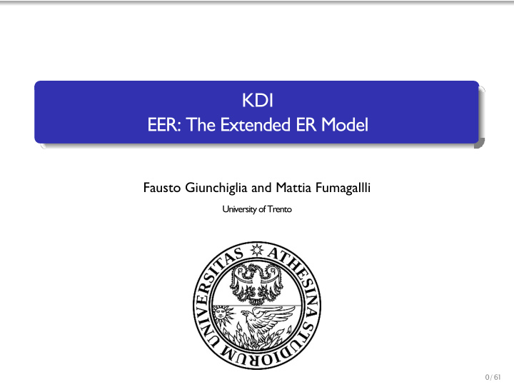 kdi eer the extended er model