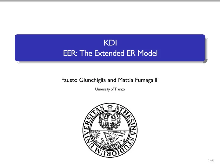 kdi eer the extended er model