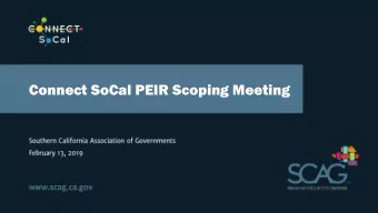 Connect SoCal PEIR Scoping Meeting  Introduction                Introduction