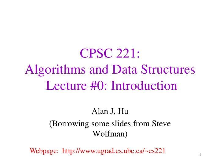 cpsc 221 algorithms and data structures lecture 0
