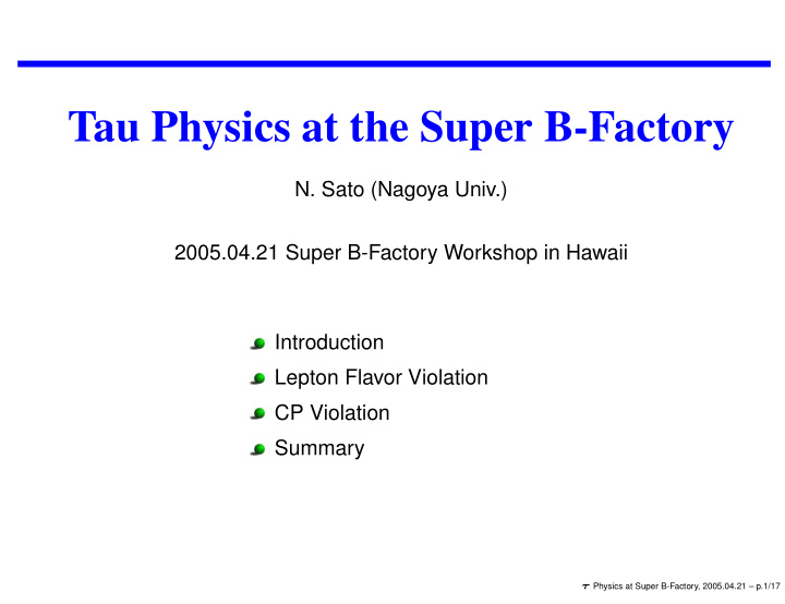tau physics at the super b factory