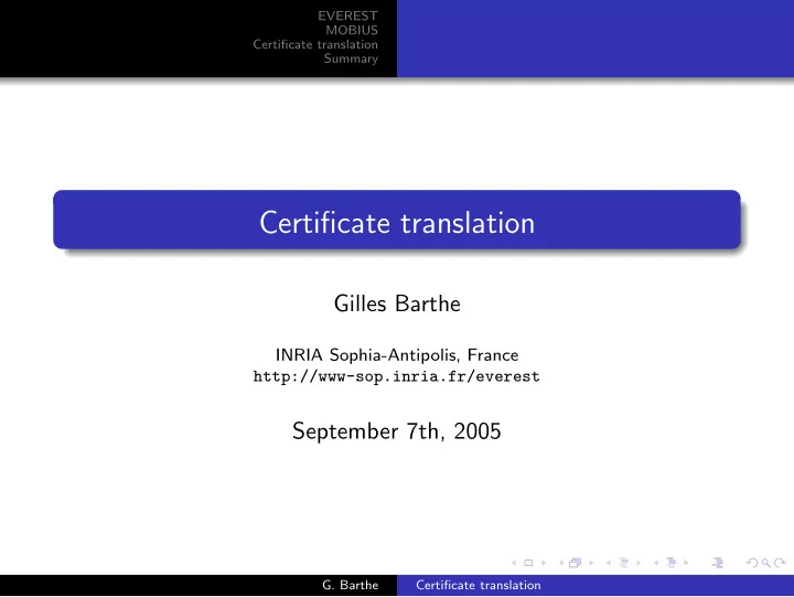 certificate translation