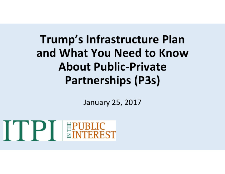 trump s infrastructure plan and what you need to know