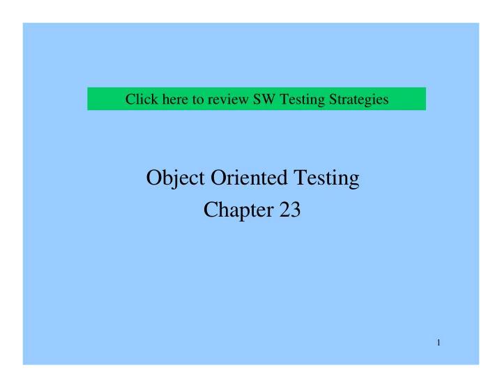 object oriented testing chapter 23