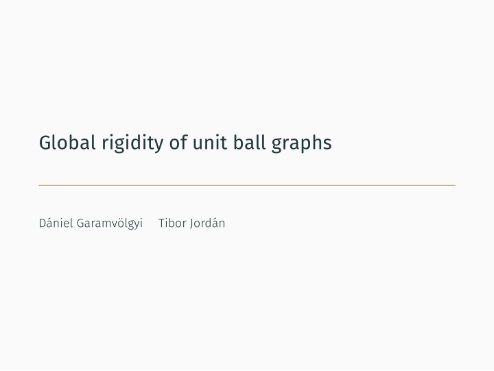 global rigidity of unit ball graphs