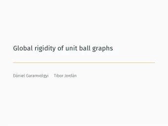 Global rigidity of unit ball graphs  Dniel Garamvlgyi  Tibor Jordn  Motivation  Sensor