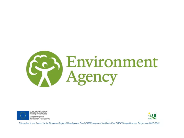 this project is part funded by the european regional