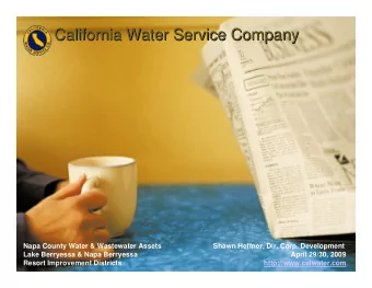 California Water Service Company  California Water Service Company  Napa County Water &amp;