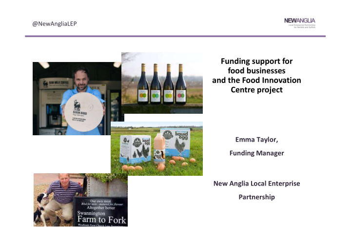 funding support for food businesses and the food