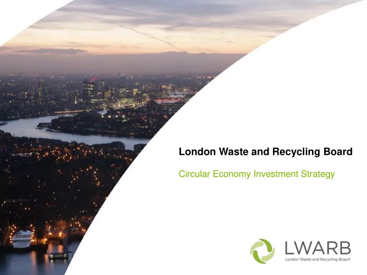 london waste and recycling board