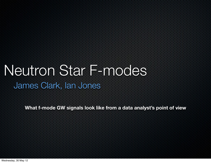 neutron star f modes
