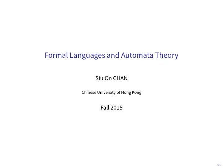 formal languages and automata theory