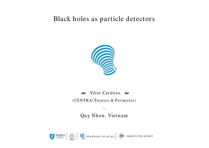 black holes as particle detectors