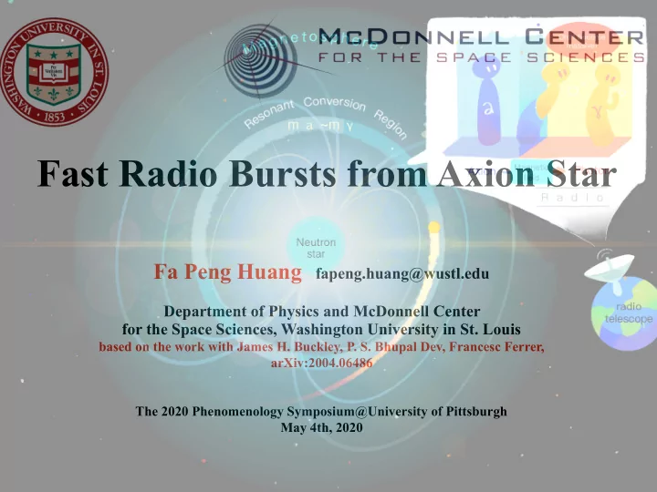 fast radio bursts from axion star