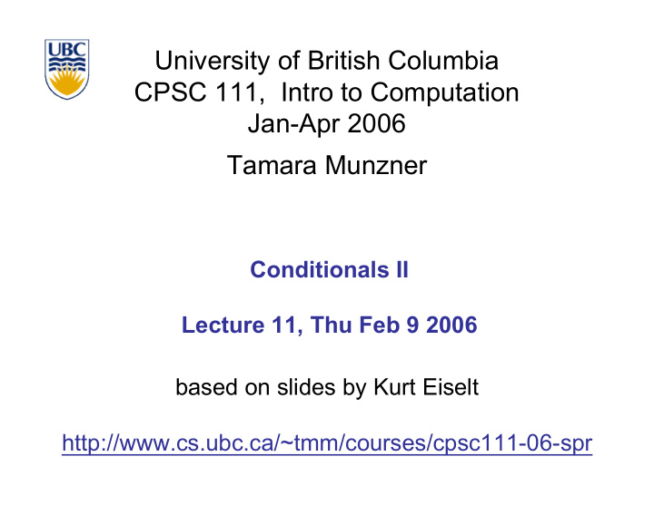 university of british columbia cpsc 111 intro to