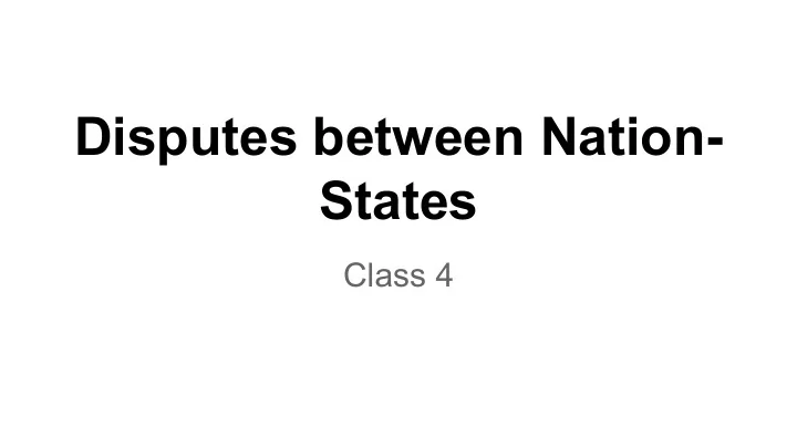 disputes between nation states