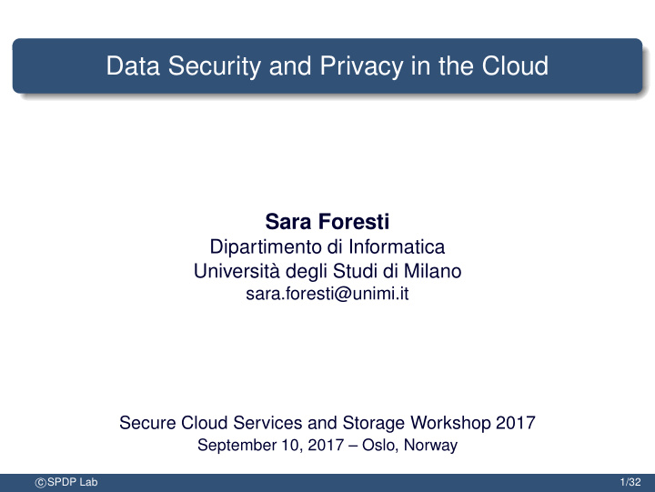 data security and privacy in the cloud