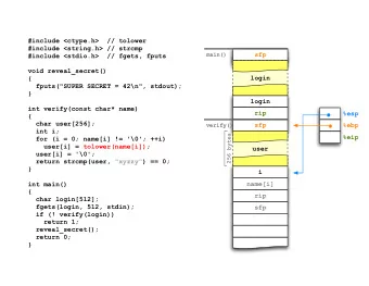 #include &lt;ctype.h&gt;  // tolower  #include &lt;string.h&gt; // strcmp  sfp  main()  #include