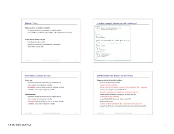 CS453 Intro and PA1  1  Nested Procedures Example  Nested Procedures Suggested Exercise  int
