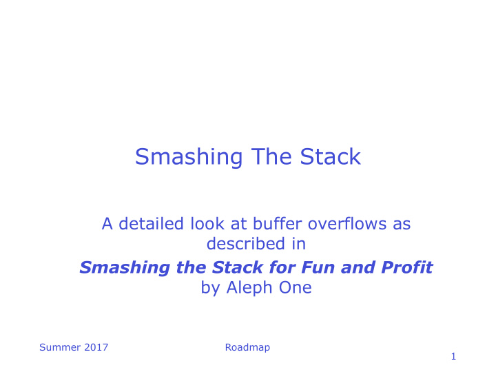 smashing the stack