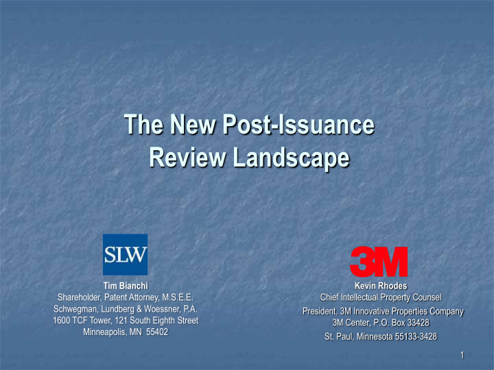 the new post issuance review landscape